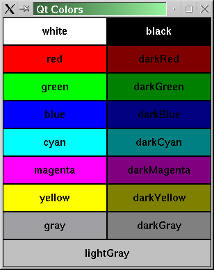 TQt Colors
